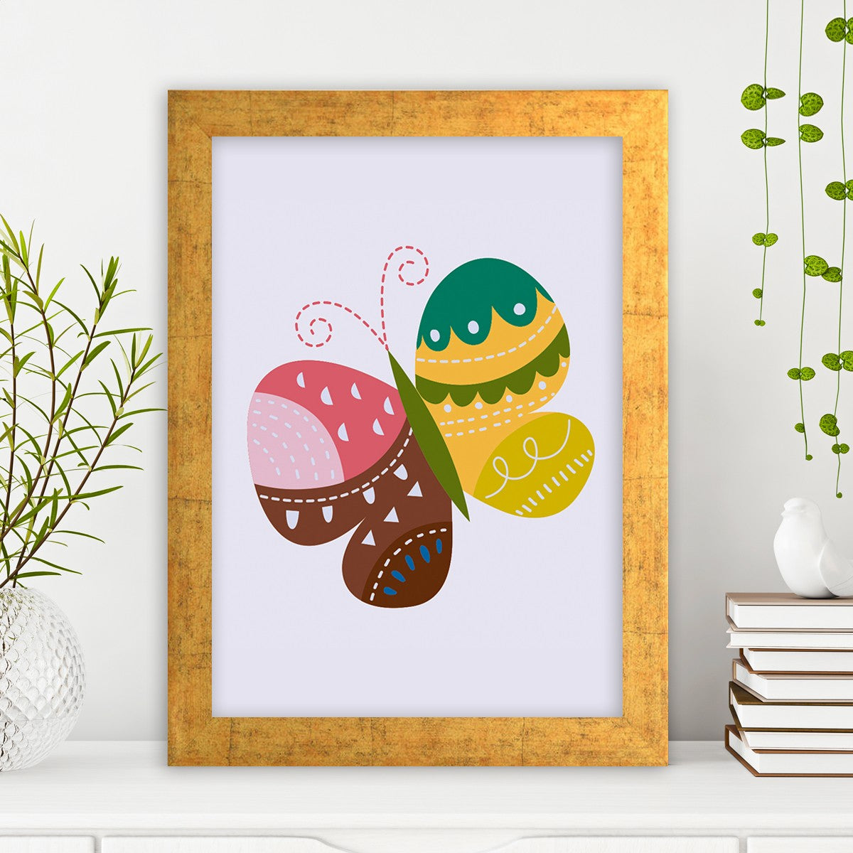 Quadro Decorativo MDF Emoldurado - Arte Multicolor 24x29cm com Moldura de Madeira 2cm