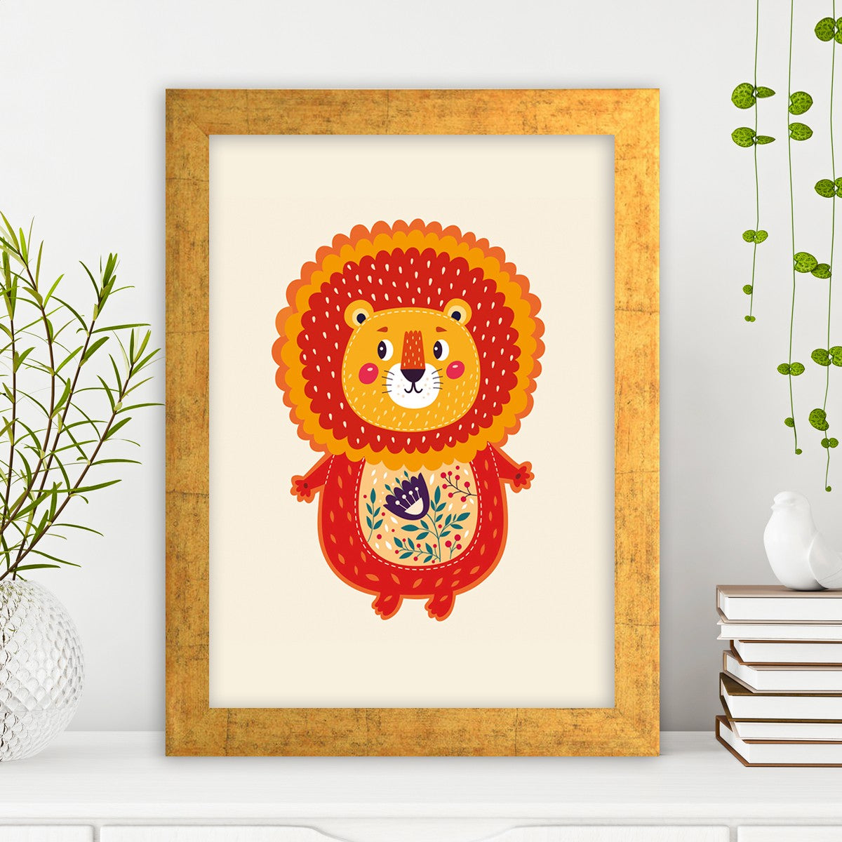 Quadro Decorativo MDF Emoldurado - Arte Multicolor 24x29cm com Moldura de Madeira 2cm