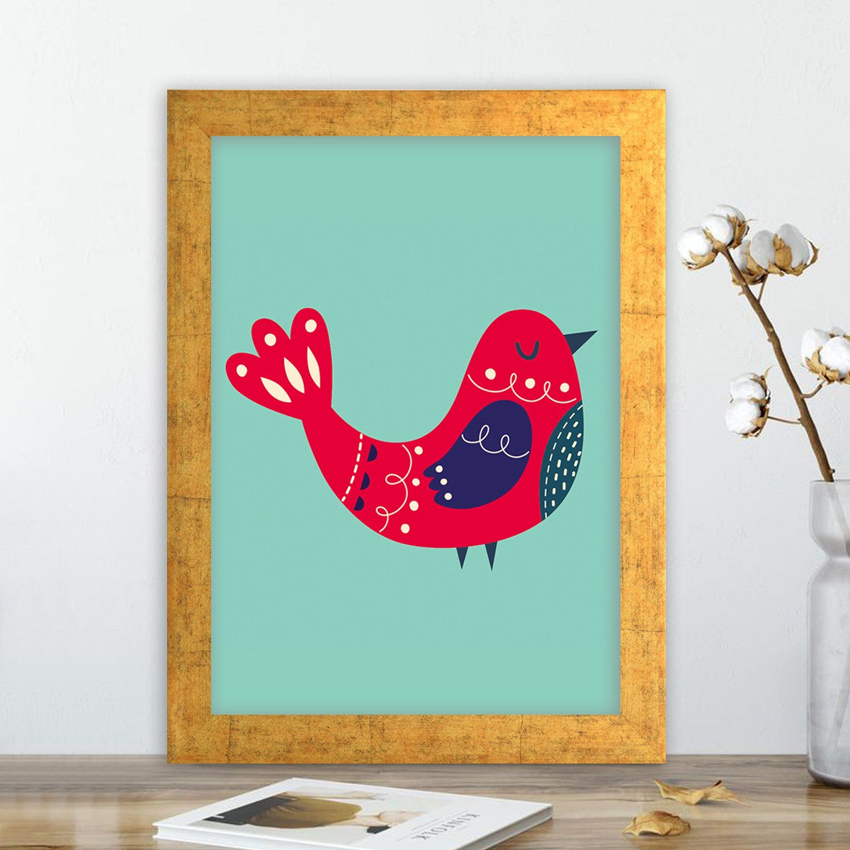 Quadro Decorativo MDF Emoldurado - Arte Multicolor 24x29cm com Moldura de Madeira 2cm