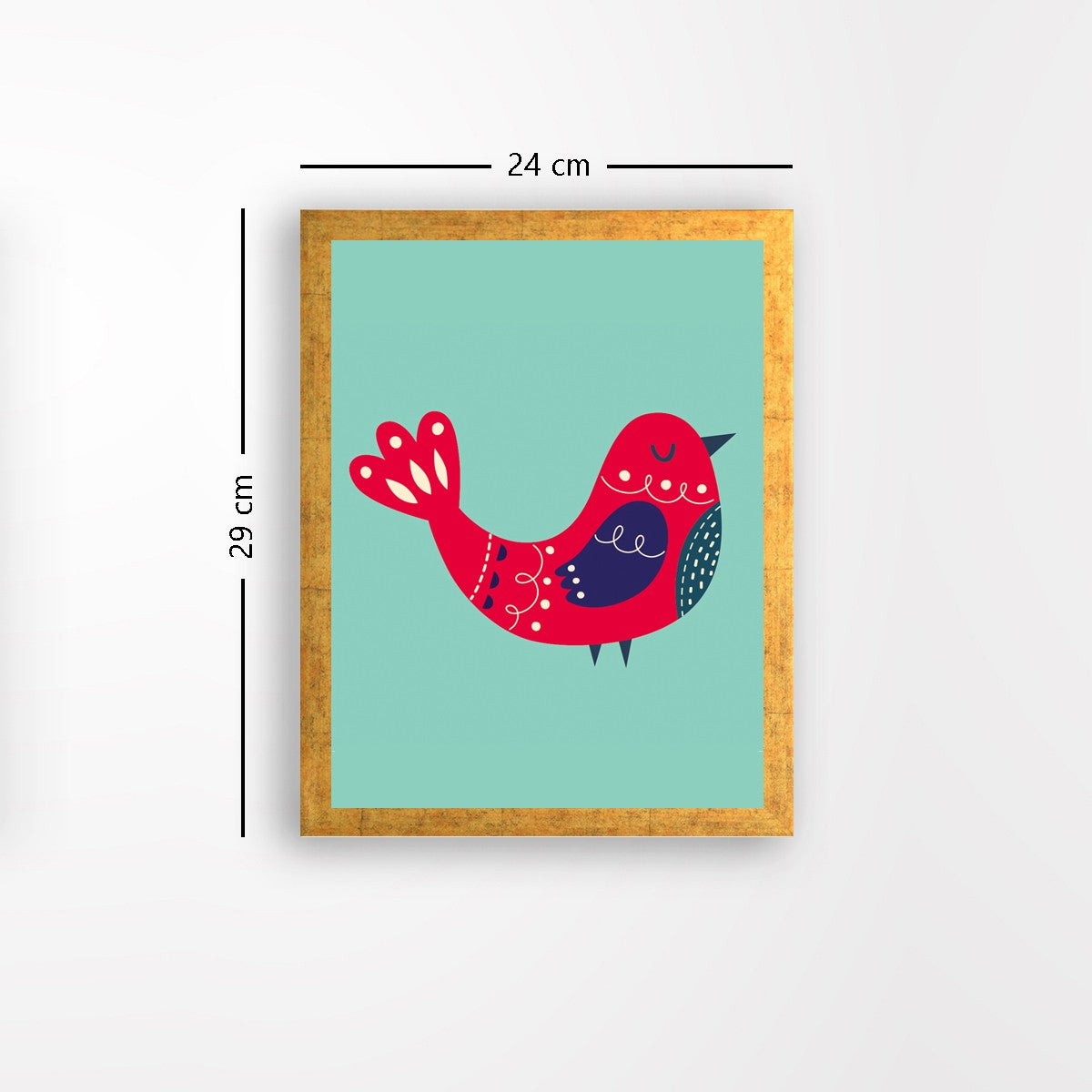 Quadro Decorativo MDF Emoldurado - Arte Multicolor 24x29cm com Moldura de Madeira 2cm