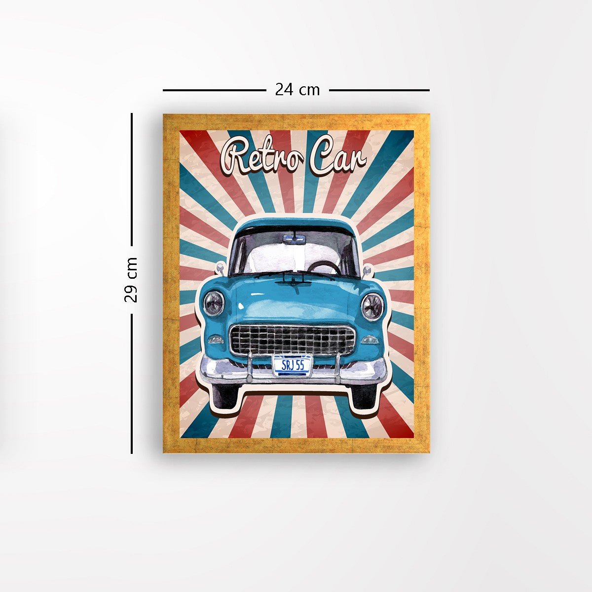 Quadro Decorativo MDF Emoldurado - Arte Multicolor 24x29cm com Moldura de Madeira 2cm