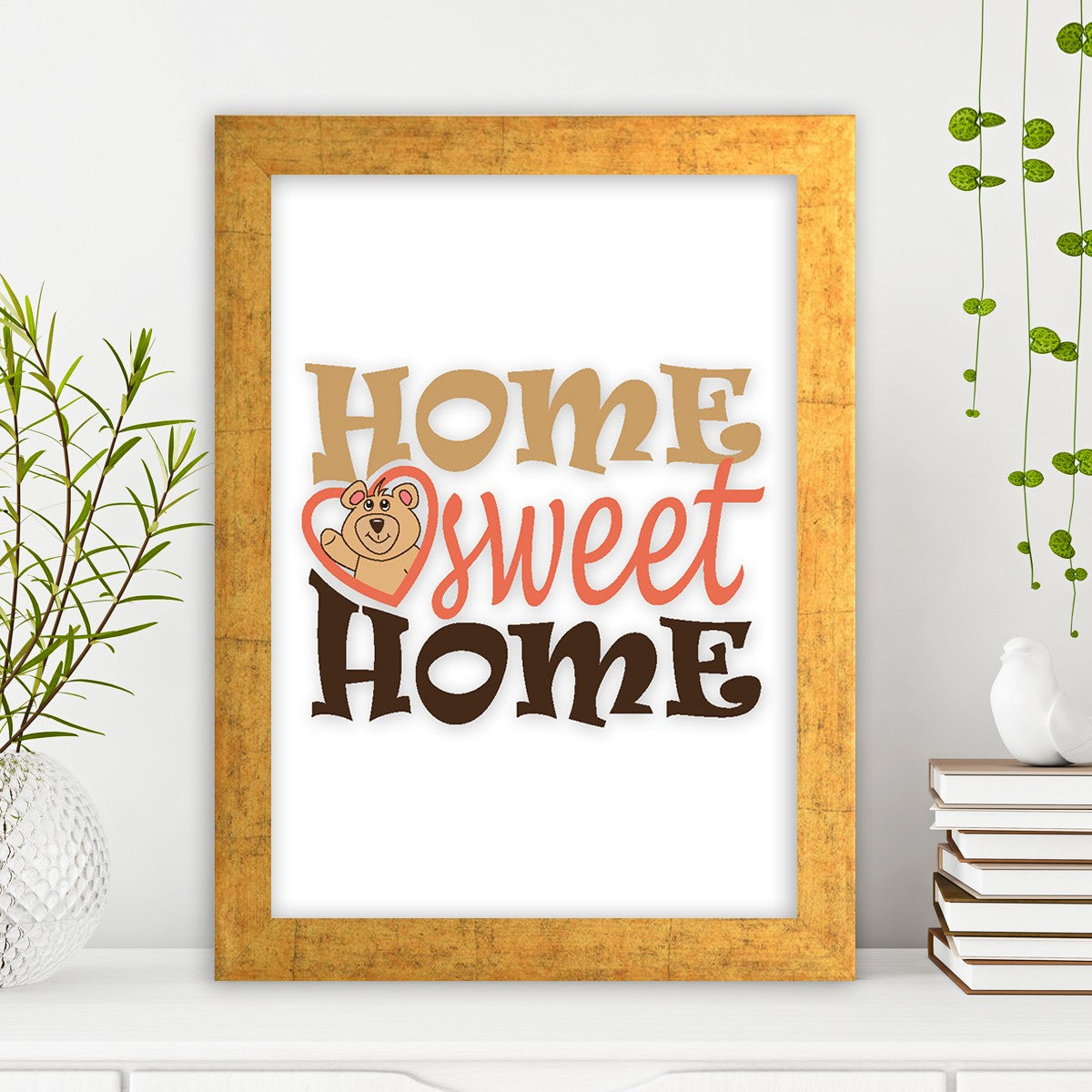 Quadro Decorativo MDF Emoldurado - Arte Multicolor 24x29cm com Moldura de Madeira 2cm