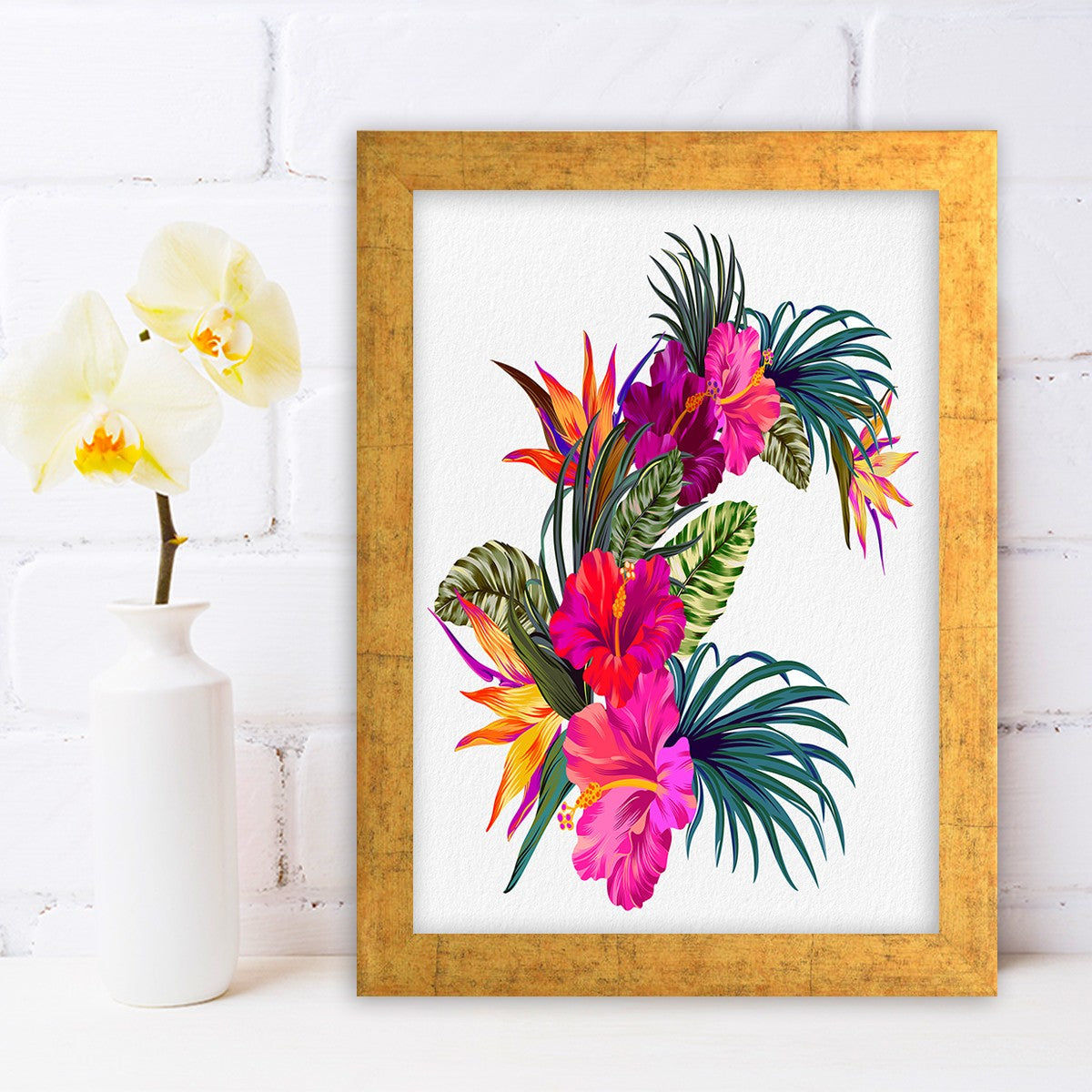 Quadro Decorativo MDF Emoldurado - Arte Multicolor 24x29cm com Moldura de Madeira 2cm