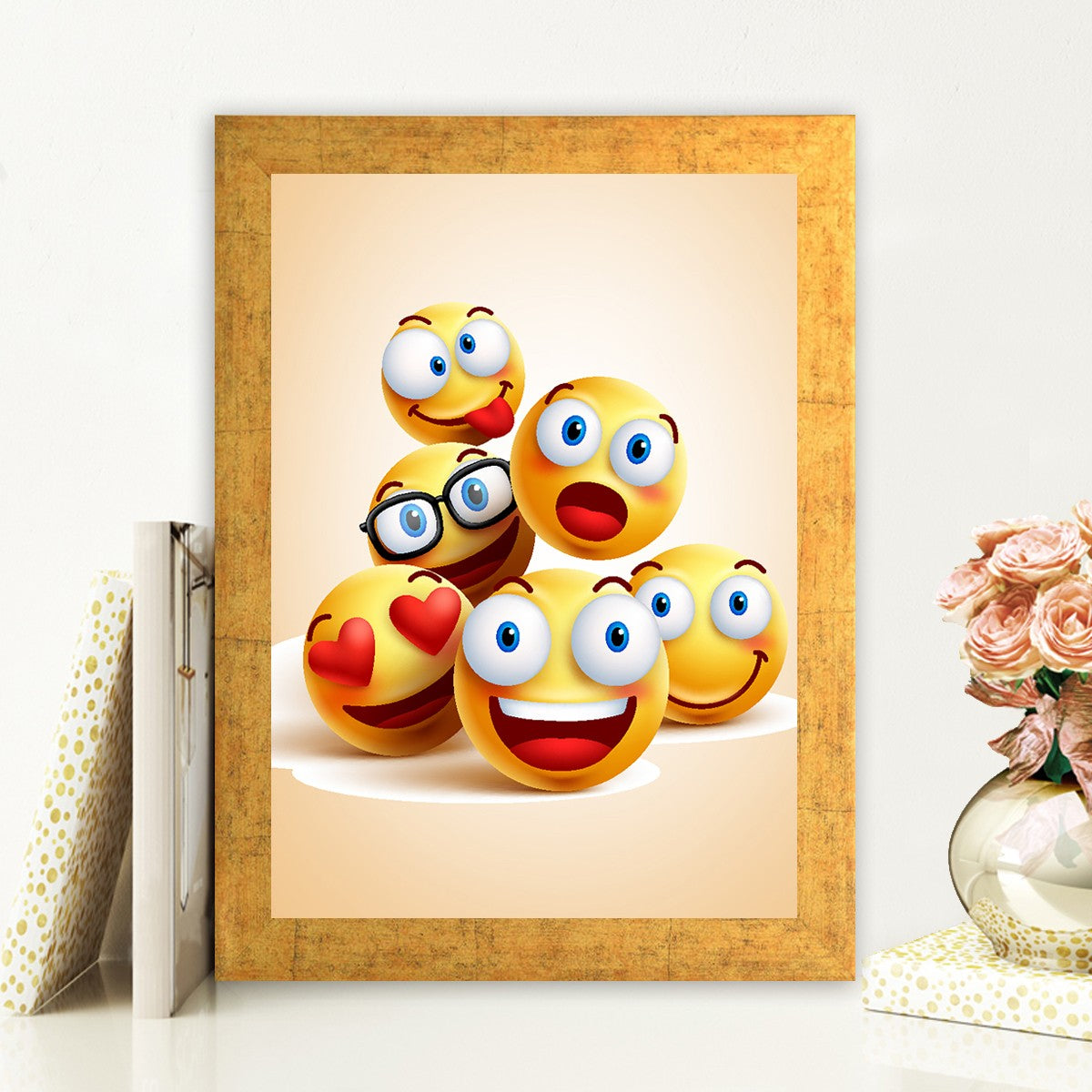 Quadro Decorativo MDF Emoldurado - Arte Multicolor 24x29cm com Moldura de Madeira 2cm