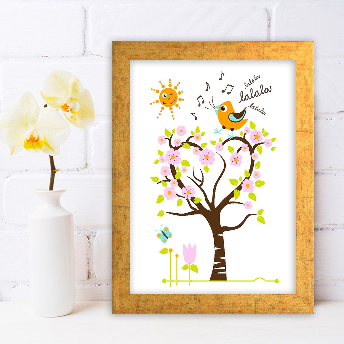 Quadro Decorativo MDF Emoldurado - Arte Multicolor 24x29cm com Moldura de Madeira 2cm