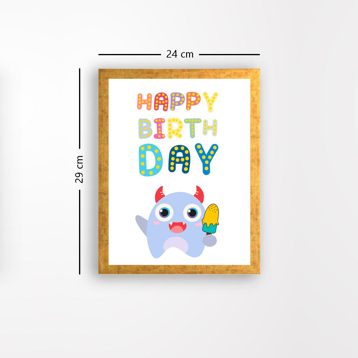 Quadro Decorativo MDF Emoldurado - Arte Multicolor 24x29cm com Moldura de Madeira 2cm