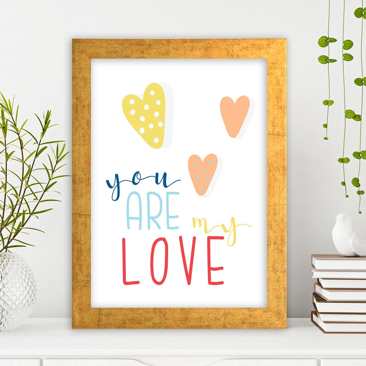 Quadro Decorativo MDF Emoldurado - Arte Multicolor 24x29cm com Moldura de Madeira 2cm