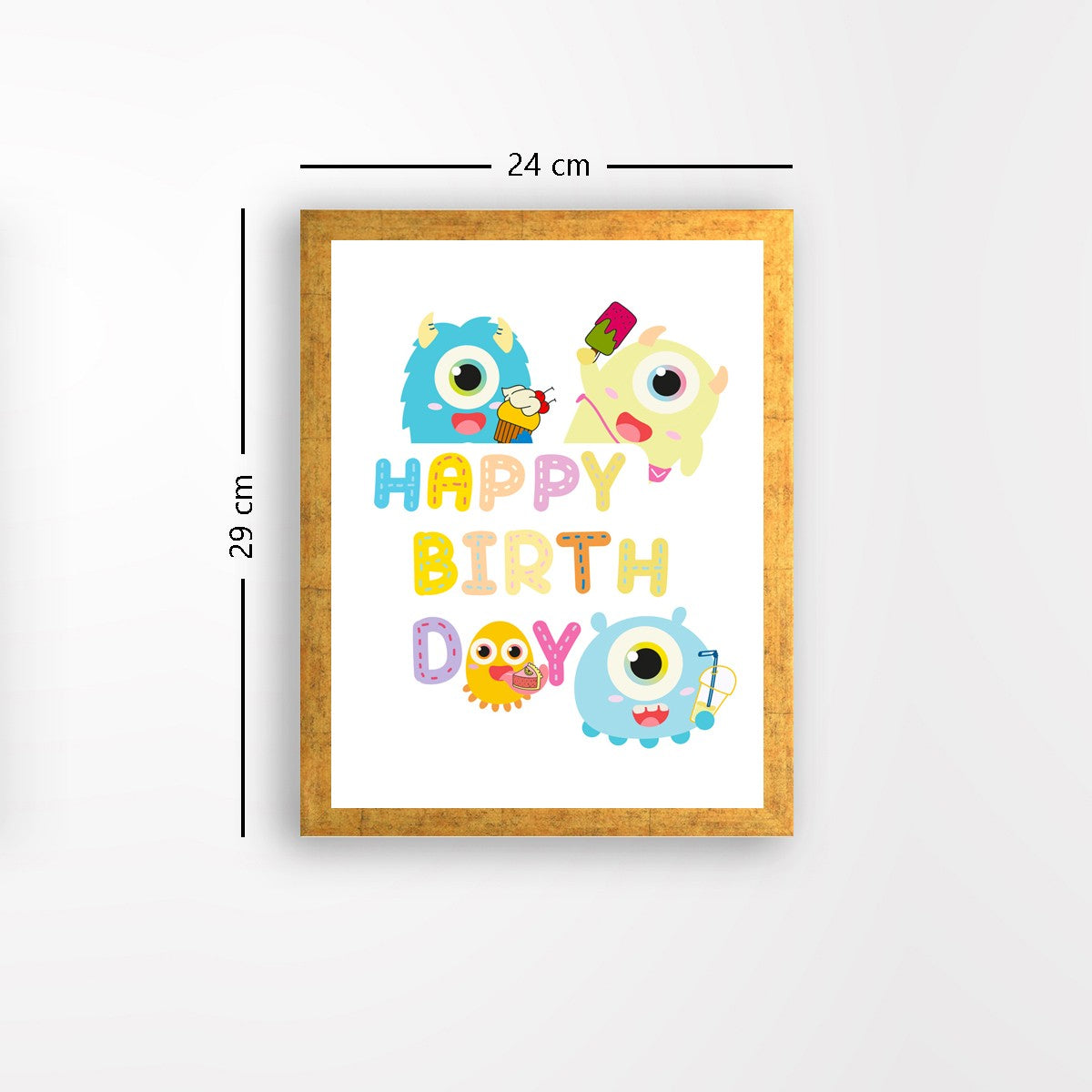 Quadro Decorativo MDF Emoldurado - Arte Multicolor 24x29cm com Moldura de Madeira 2cm