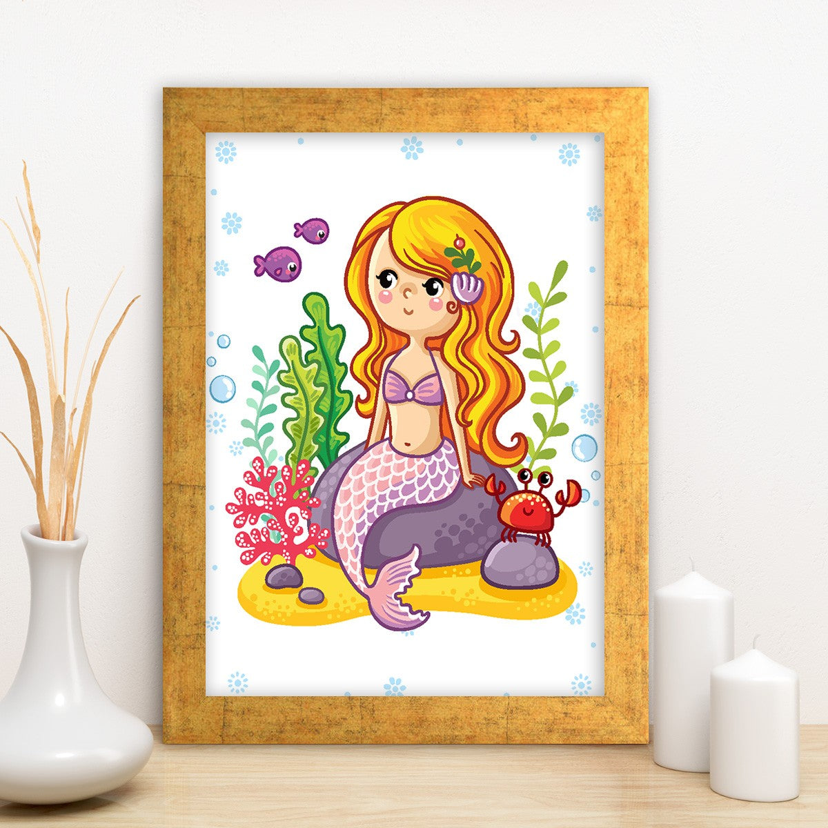 Quadro Decorativo MDF Emoldurado - Arte Multicolor 24x29cm com Moldura de Madeira 2cm