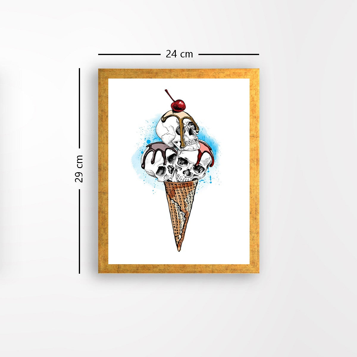 Quadro Decorativo MDF Emoldurado - Arte Multicolor 24x29cm com Moldura de Madeira 2cm