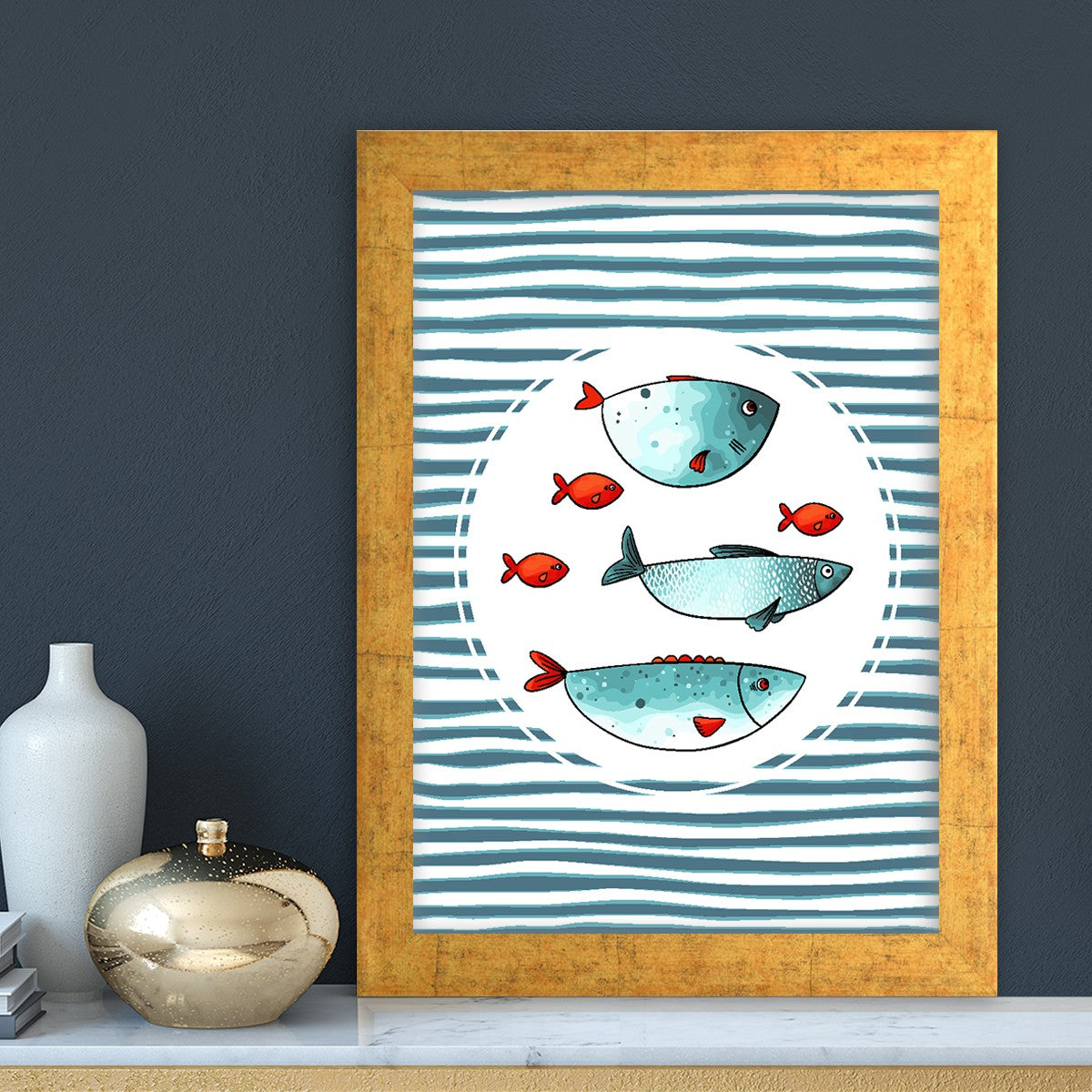 Quadro Decorativo MDF Emoldurado - Arte Multicolor 24x29cm com Moldura de Madeira 2cm