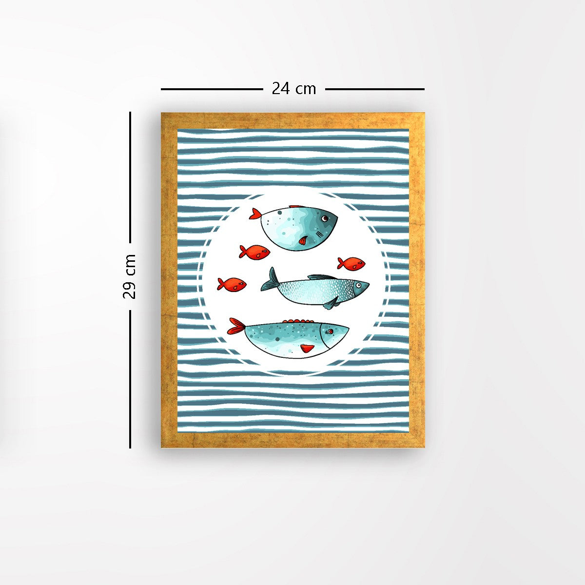 Quadro Decorativo MDF Emoldurado - Arte Multicolor 24x29cm com Moldura de Madeira 2cm