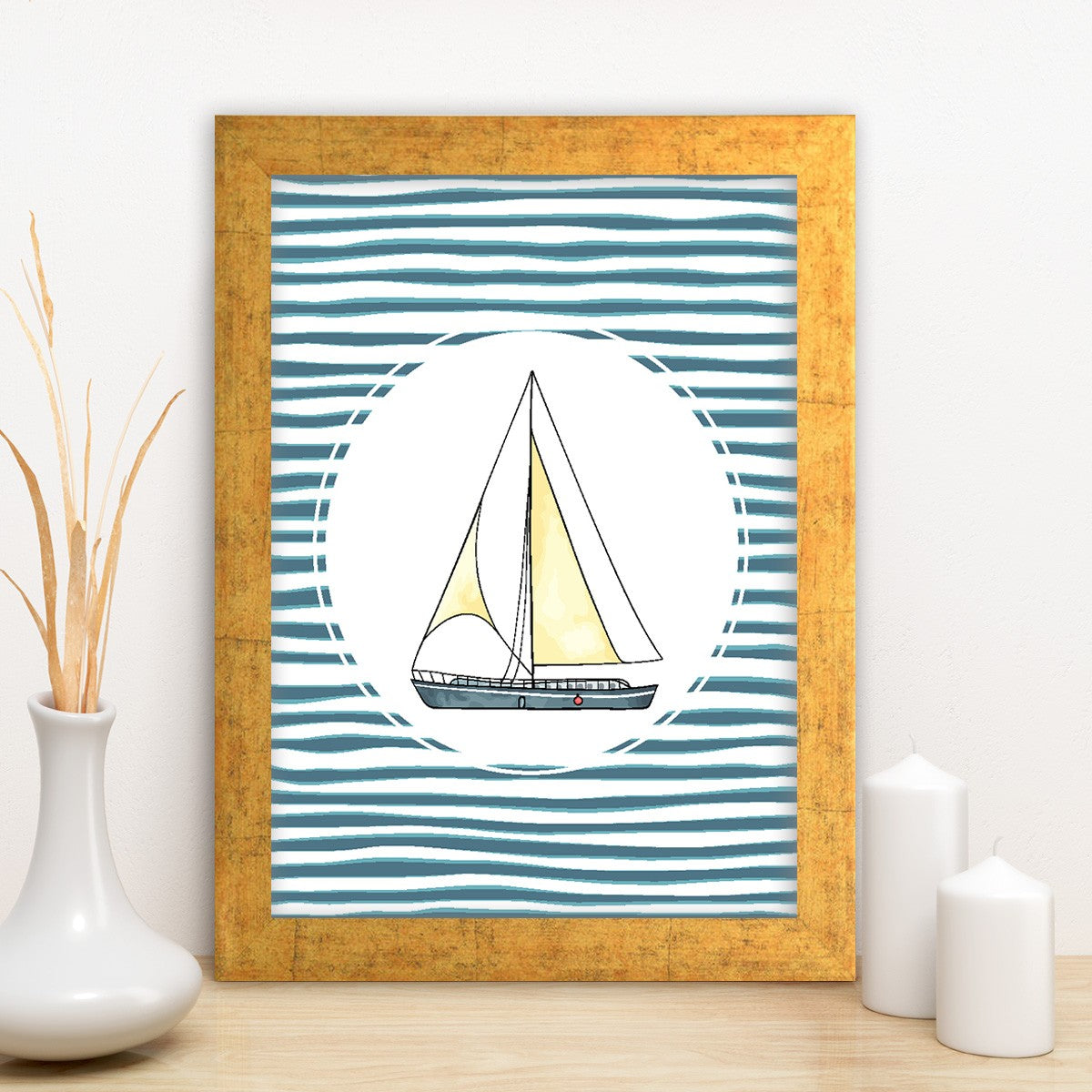 Quadro Decorativo MDF Emoldurado - Arte Multicolor 24x29cm com Moldura de Madeira 2cm