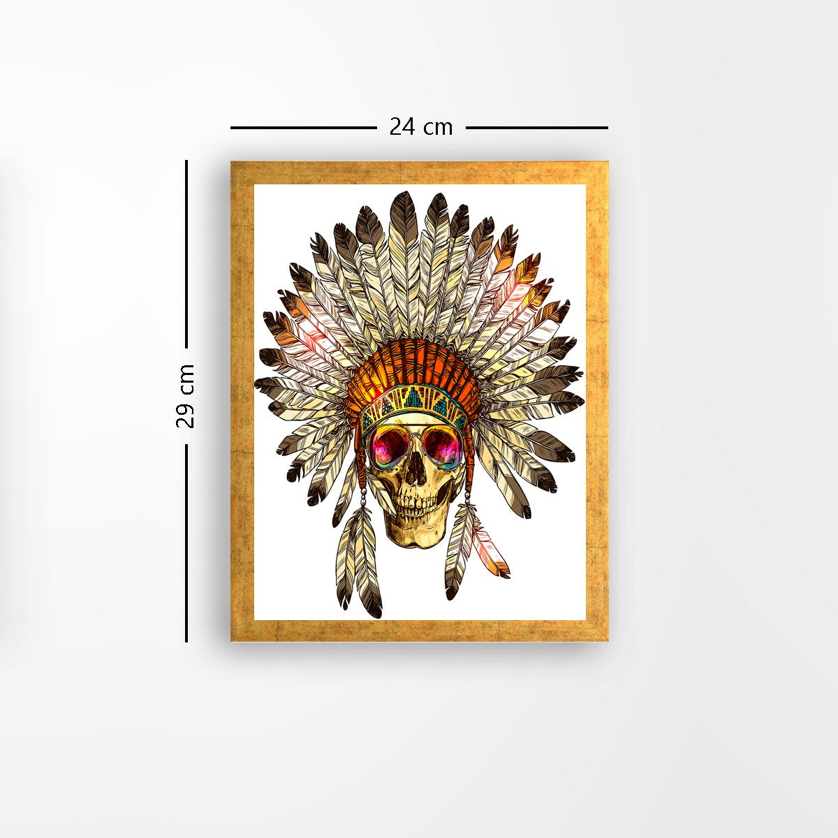 Quadro Decorativo MDF Emoldurado - Arte Multicolor 24x29cm com Moldura de Madeira 2cm