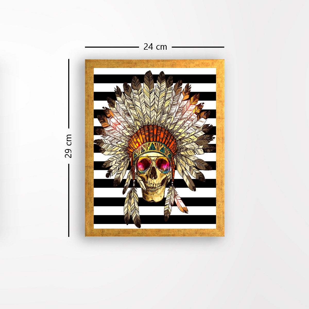 Quadro Decorativo MDF Emoldurado - Arte Multicolor 24x29cm com Moldura de Madeira 2cm