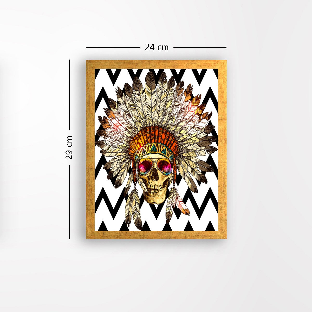 Quadro Decorativo MDF Emoldurado - Arte Multicolor 24x29cm com Moldura de Madeira 2cm