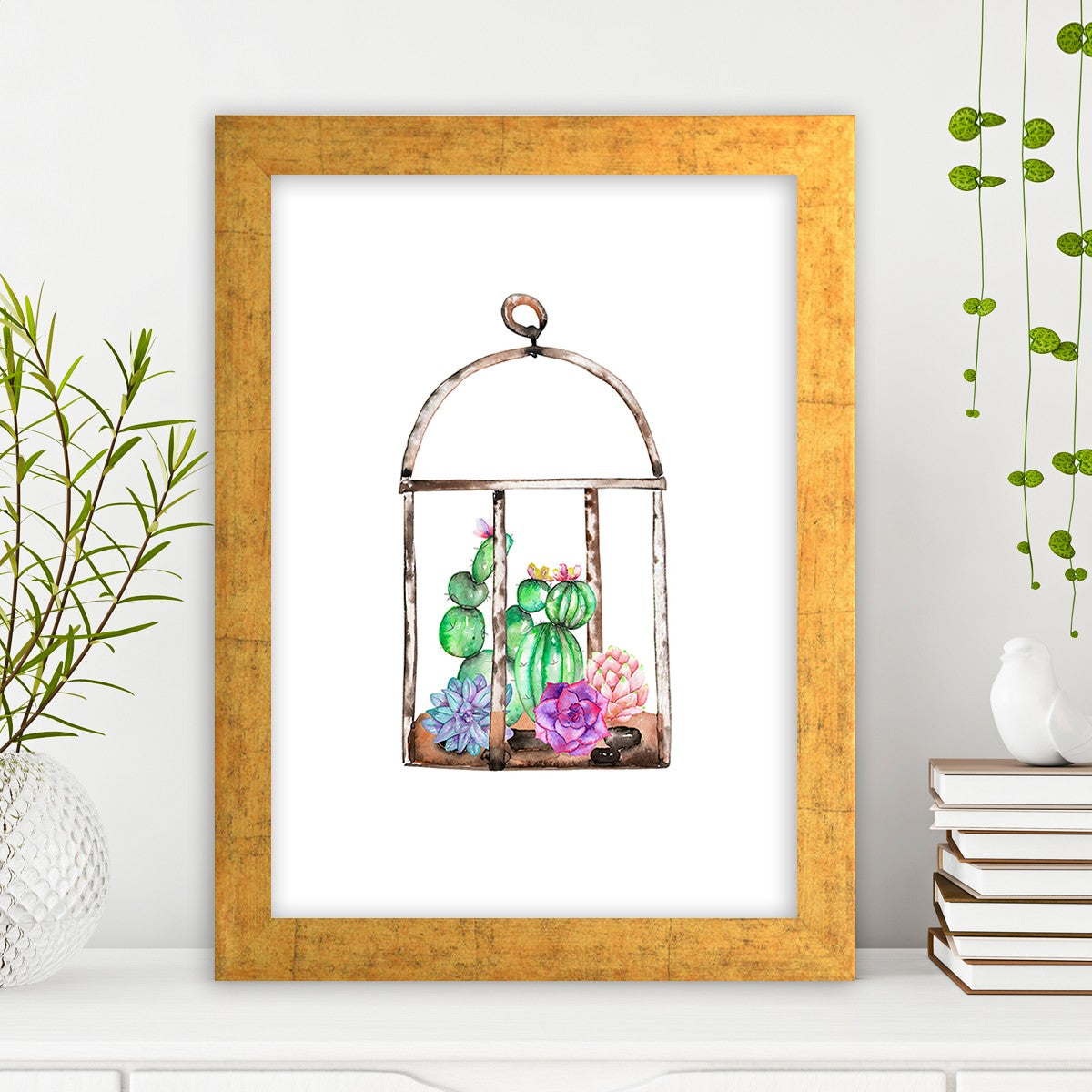 Quadro Decorativo MDF Emoldurado - Arte Multicolor 24x29cm com Moldura de Madeira 2cm