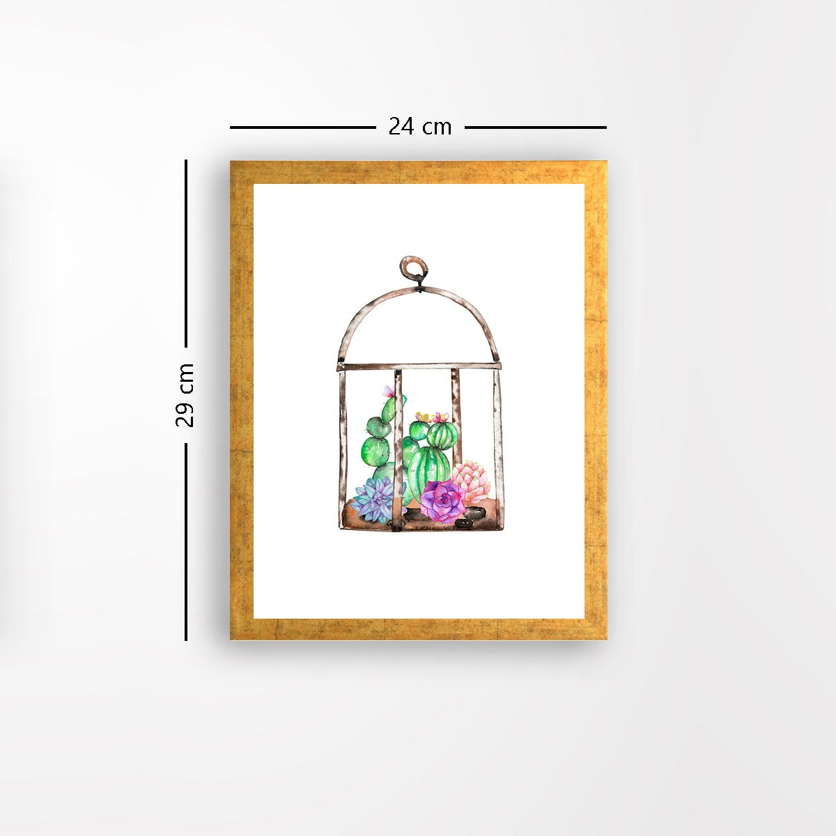 Quadro Decorativo MDF Emoldurado - Arte Multicolor 24x29cm com Moldura de Madeira 2cm