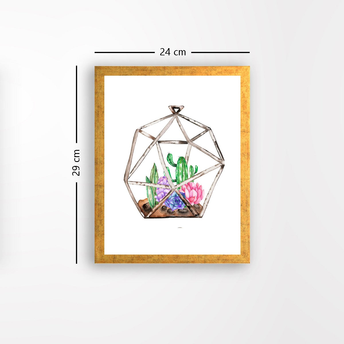 Quadro Decorativo MDF Emoldurado - Arte Multicolor 24x29cm com Moldura de Madeira 2cm