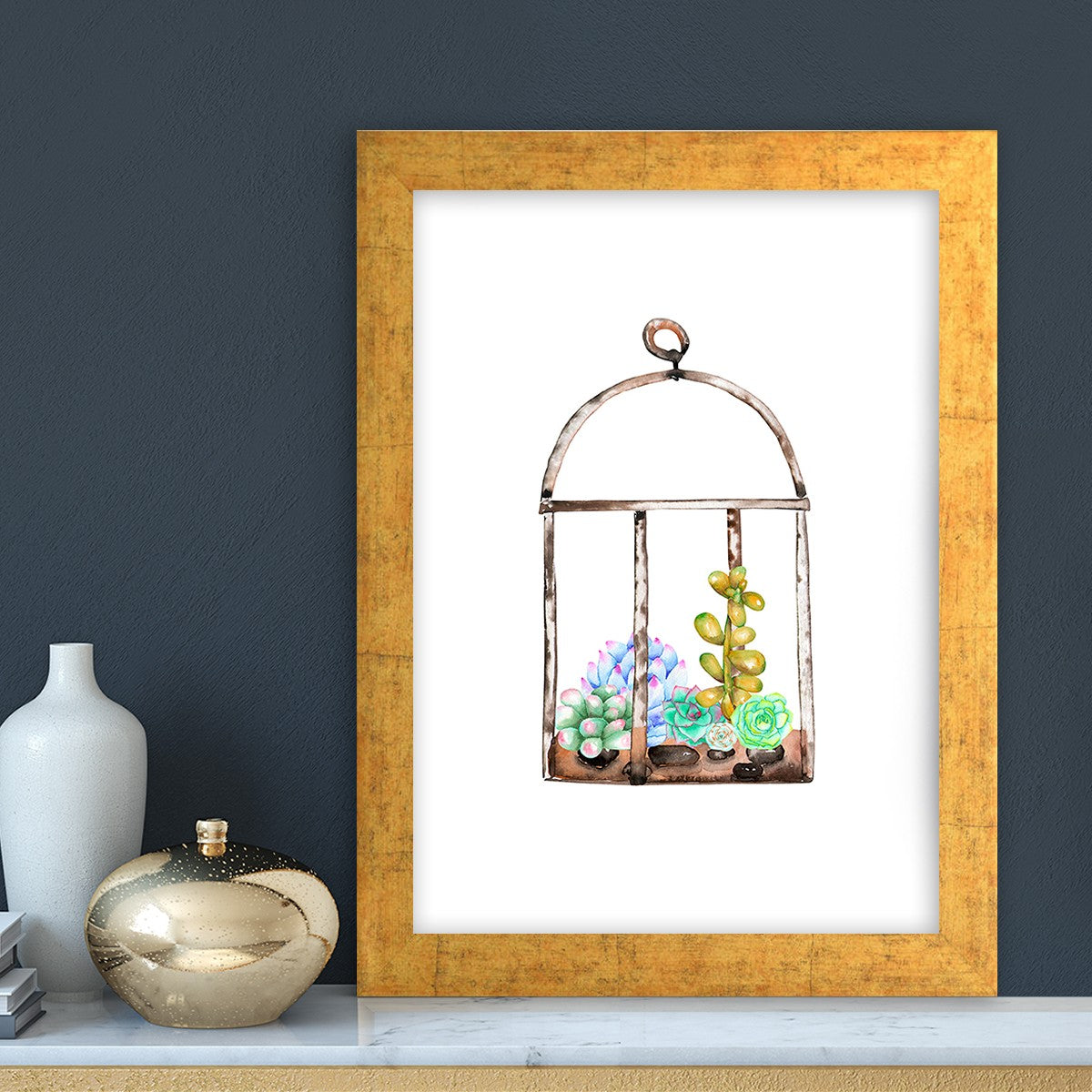 Quadro Decorativo MDF Emoldurado - Arte Multicolor 24x29cm com Moldura de Madeira 2cm