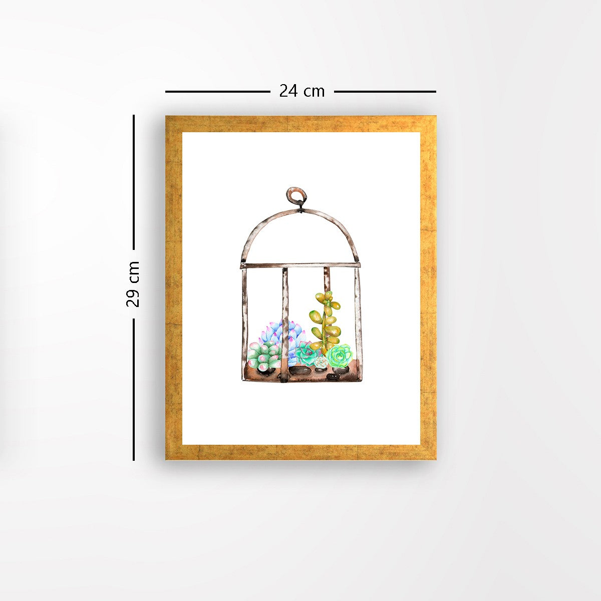 Quadro Decorativo MDF Emoldurado - Arte Multicolor 24x29cm com Moldura de Madeira 2cm