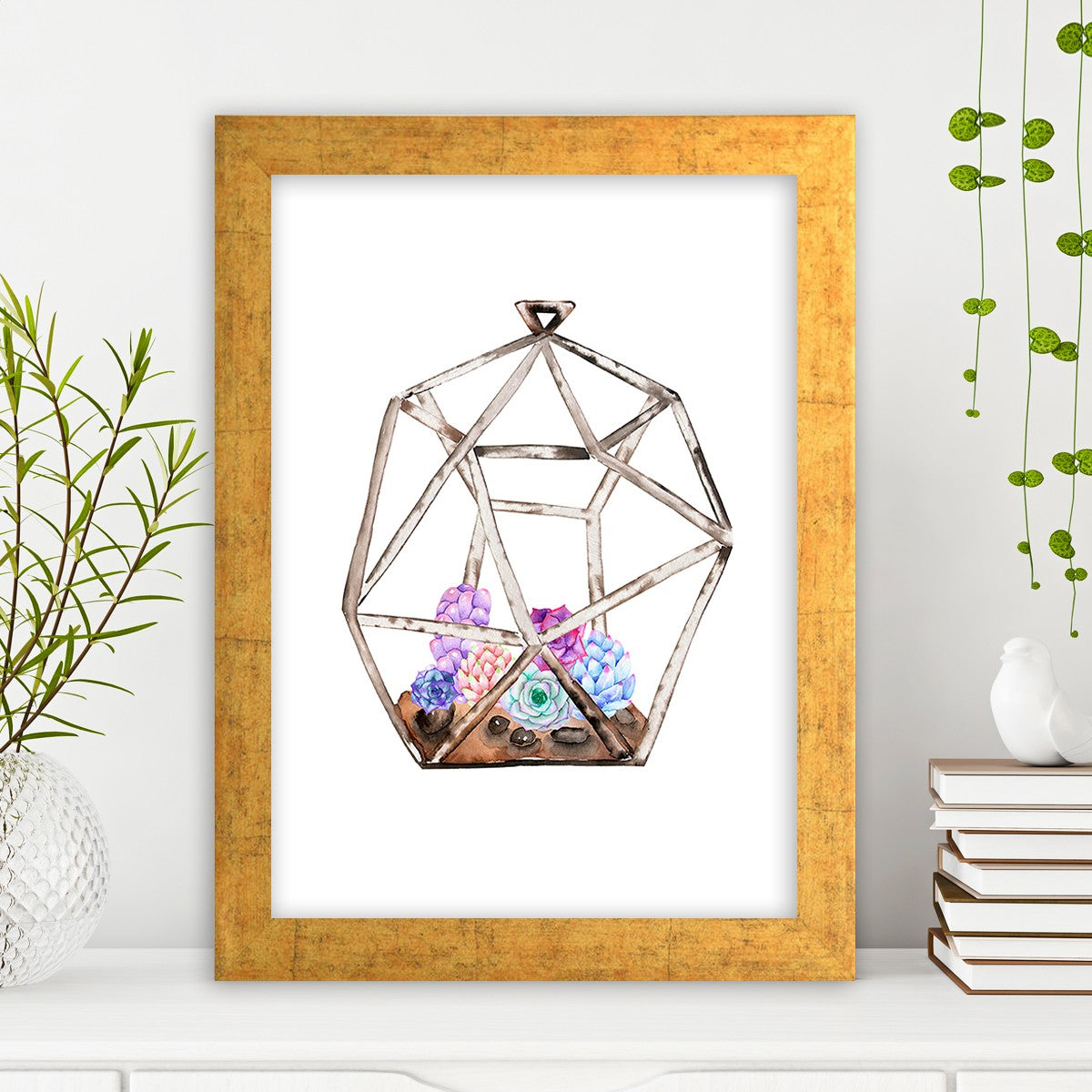 Quadro Decorativo MDF Emoldurado - Arte Multicolor 24x29cm com Moldura de Madeira 2cm