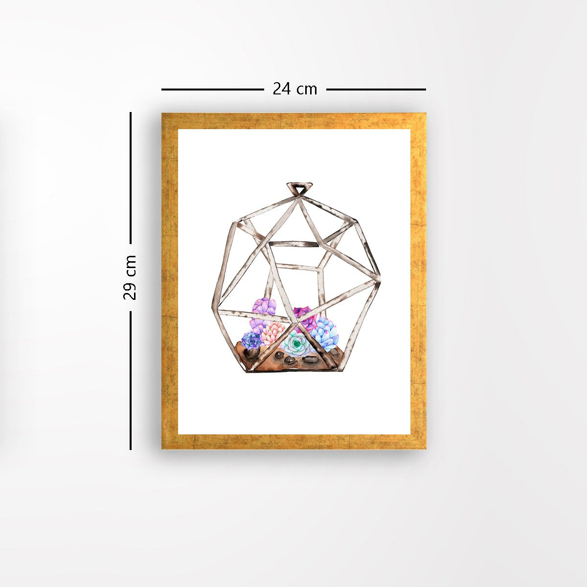 Quadro Decorativo MDF Emoldurado - Arte Multicolor 24x29cm com Moldura de Madeira 2cm