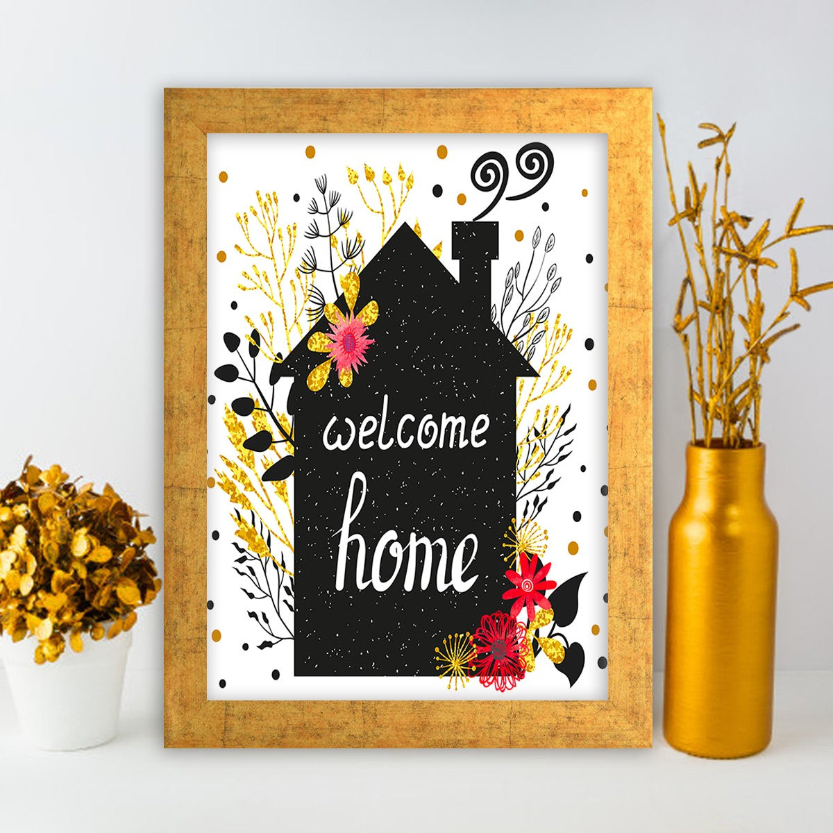 Quadro Decorativo MDF Emoldurado - Arte Multicolor 24x29cm com Moldura de Madeira 2cm