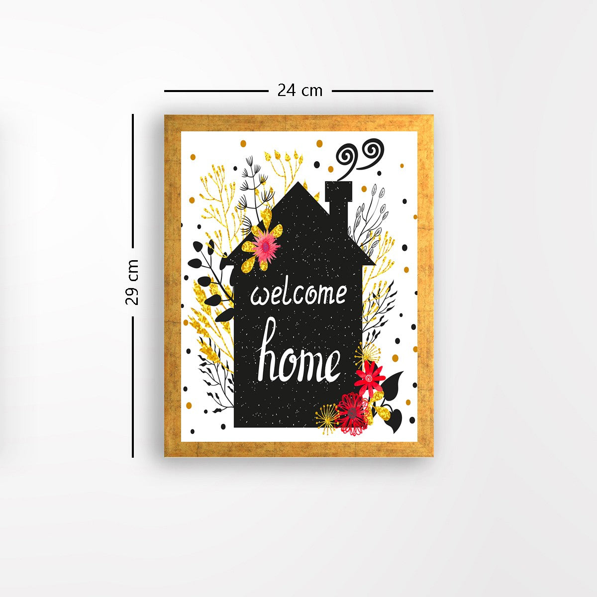 Quadro Decorativo MDF Emoldurado - Arte Multicolor 24x29cm com Moldura de Madeira 2cm