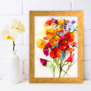 Quadro Decorativo MDF Emoldurado - Arte Multicolor 24x29cm com Moldura de Madeira 2cm