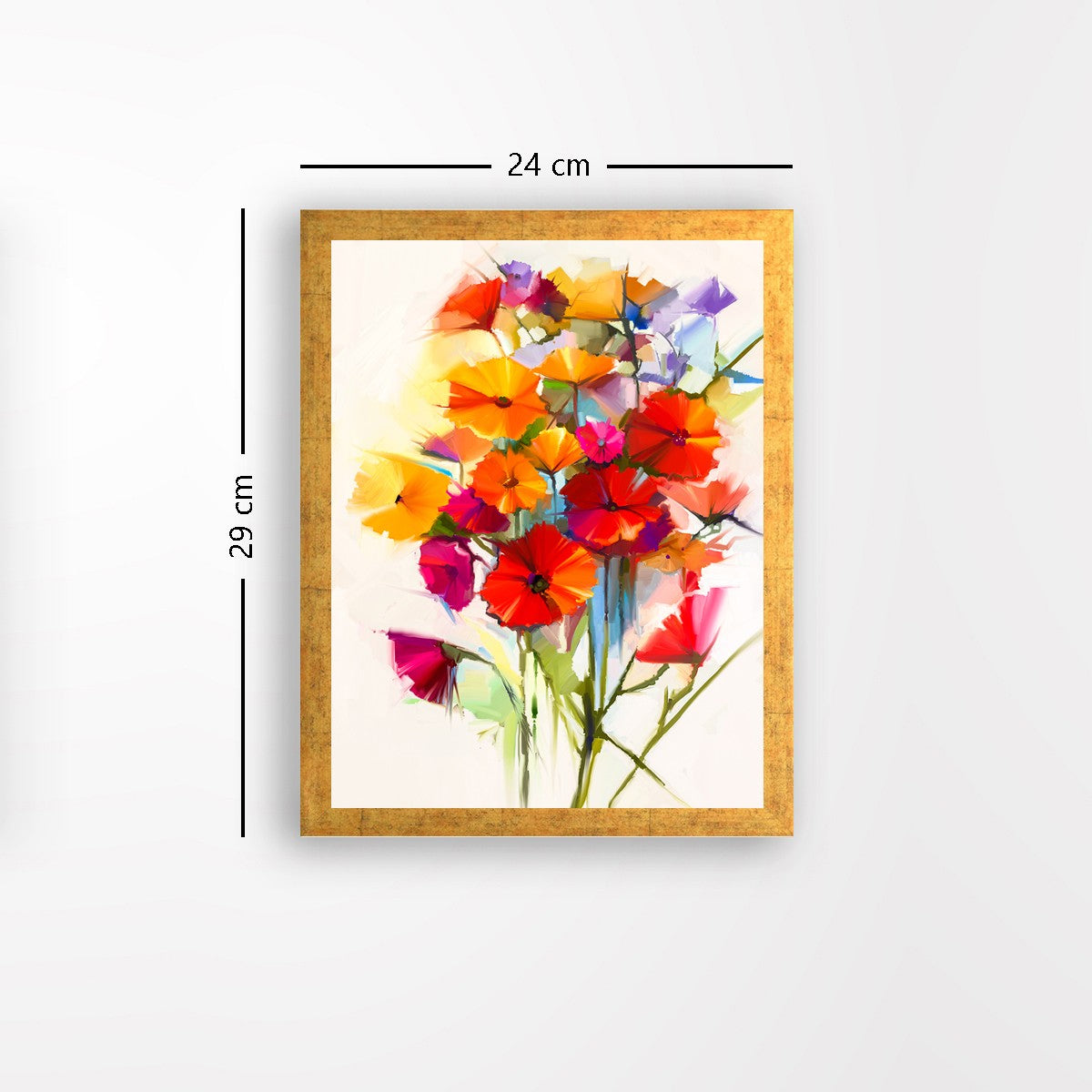 Quadro Decorativo MDF Emoldurado - Arte Multicolor 24x29cm com Moldura de Madeira 2cm