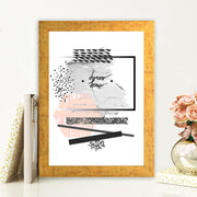 Quadro Decorativo MDF Emoldurado - Arte Multicolor 24x29cm com Moldura de Madeira 2cm