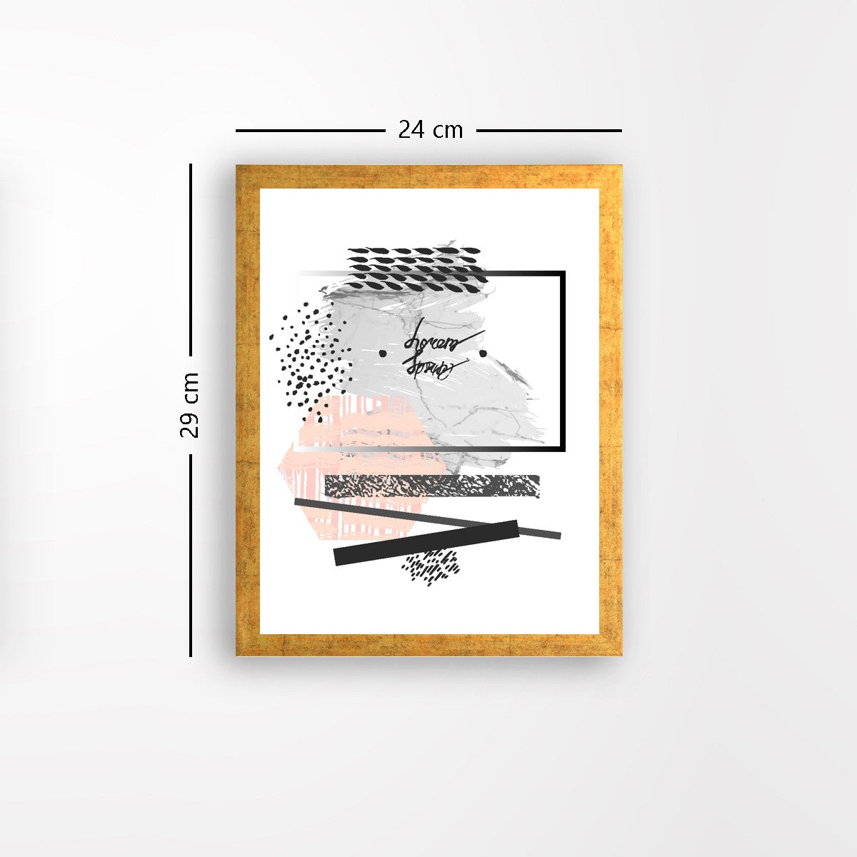 Quadro Decorativo MDF Emoldurado - Arte Multicolor 24x29cm com Moldura de Madeira 2cm