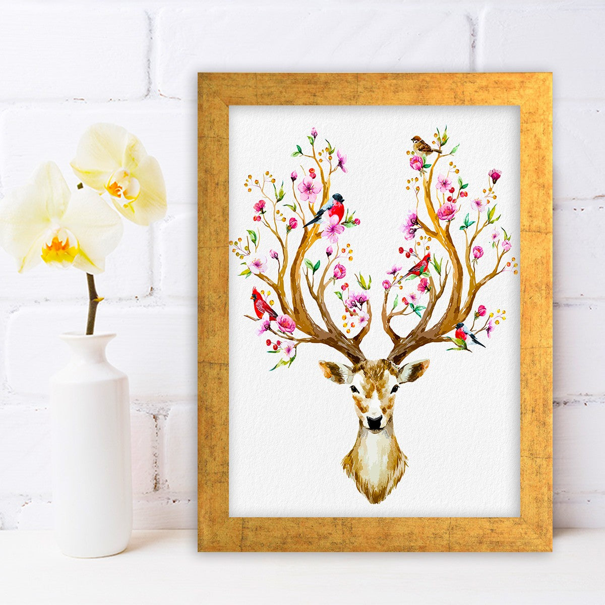 Quadro Decorativo MDF Emoldurado - Arte Multicolor 24x29cm com Moldura de Madeira 2cm