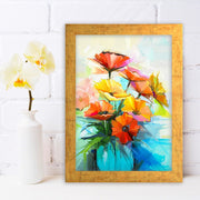 Quadro Decorativo MDF Emoldurado - Arte Multicolor 24x29cm com Moldura de Madeira 2cm