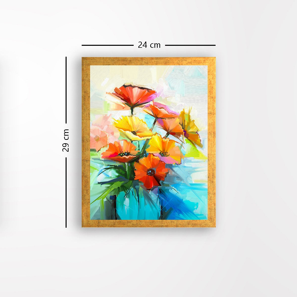 Quadro Decorativo MDF Emoldurado - Arte Multicolor 24x29cm com Moldura de Madeira 2cm