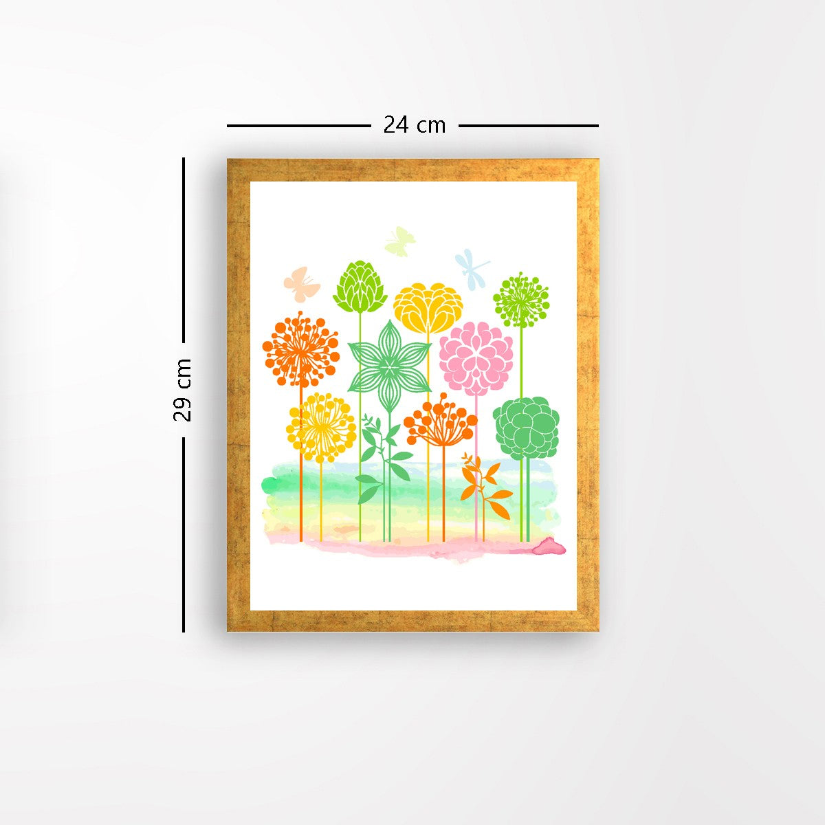 Quadro Decorativo MDF Emoldurado - Arte Multicolor 24x29cm com Moldura de Madeira 2cm