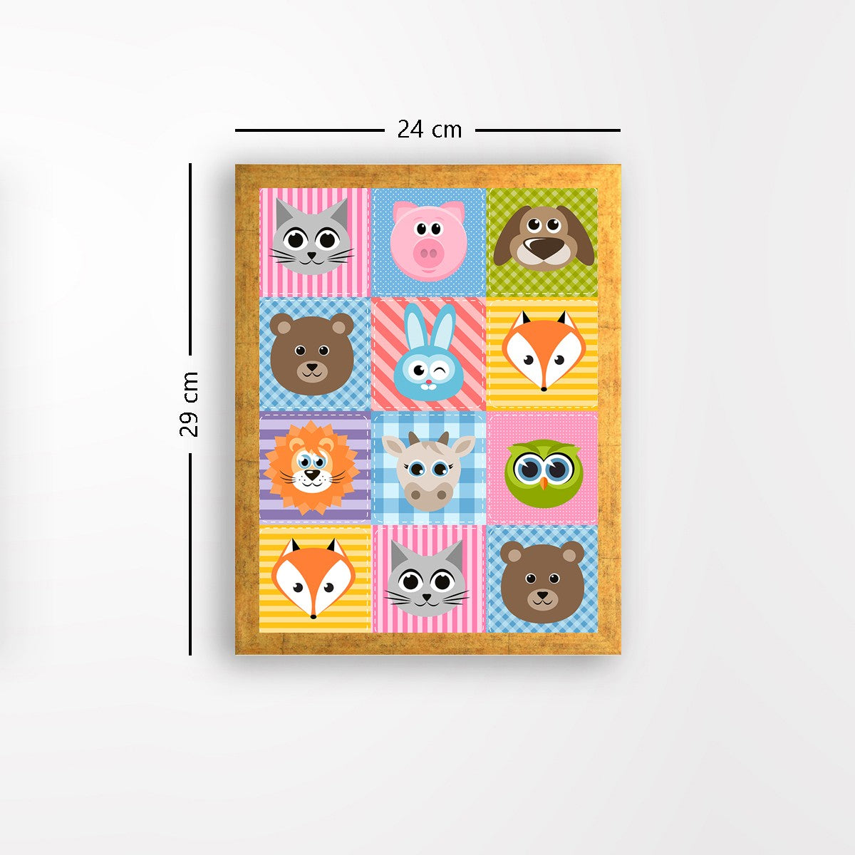 Quadro Decorativo MDF Emoldurado - Arte Multicolor 24x29cm com Moldura de Madeira 2cm