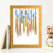 Quadro Decorativo MDF Emoldurado - Arte Multicolor 24x29cm com Moldura de Madeira 2cm