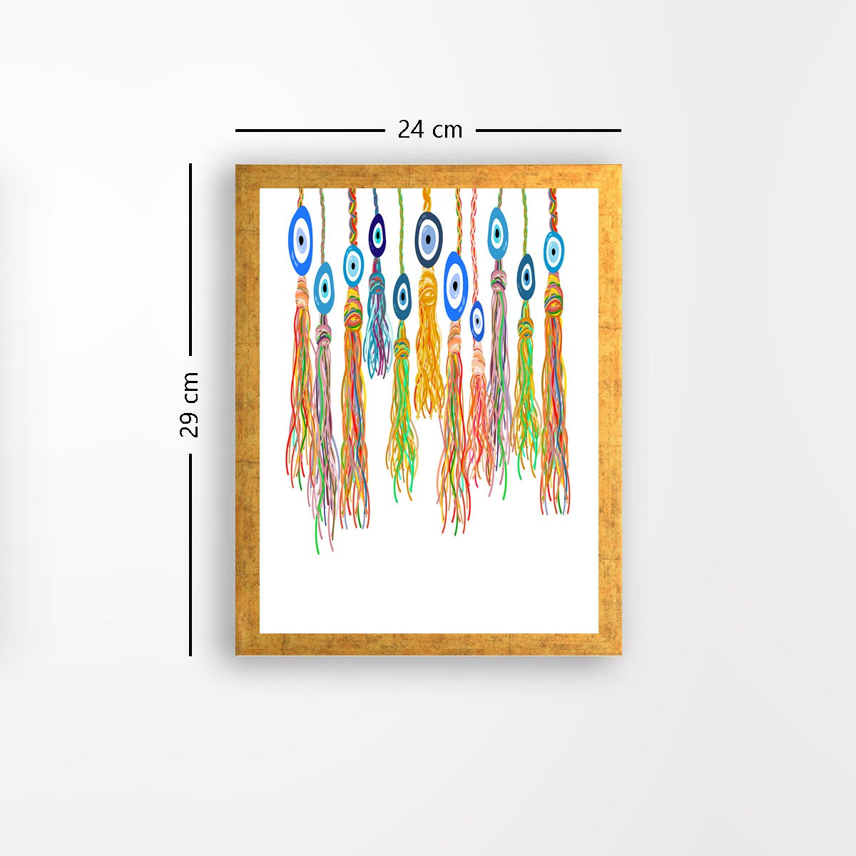 Quadro Decorativo MDF Emoldurado - Arte Multicolor 24x29cm com Moldura de Madeira 2cm