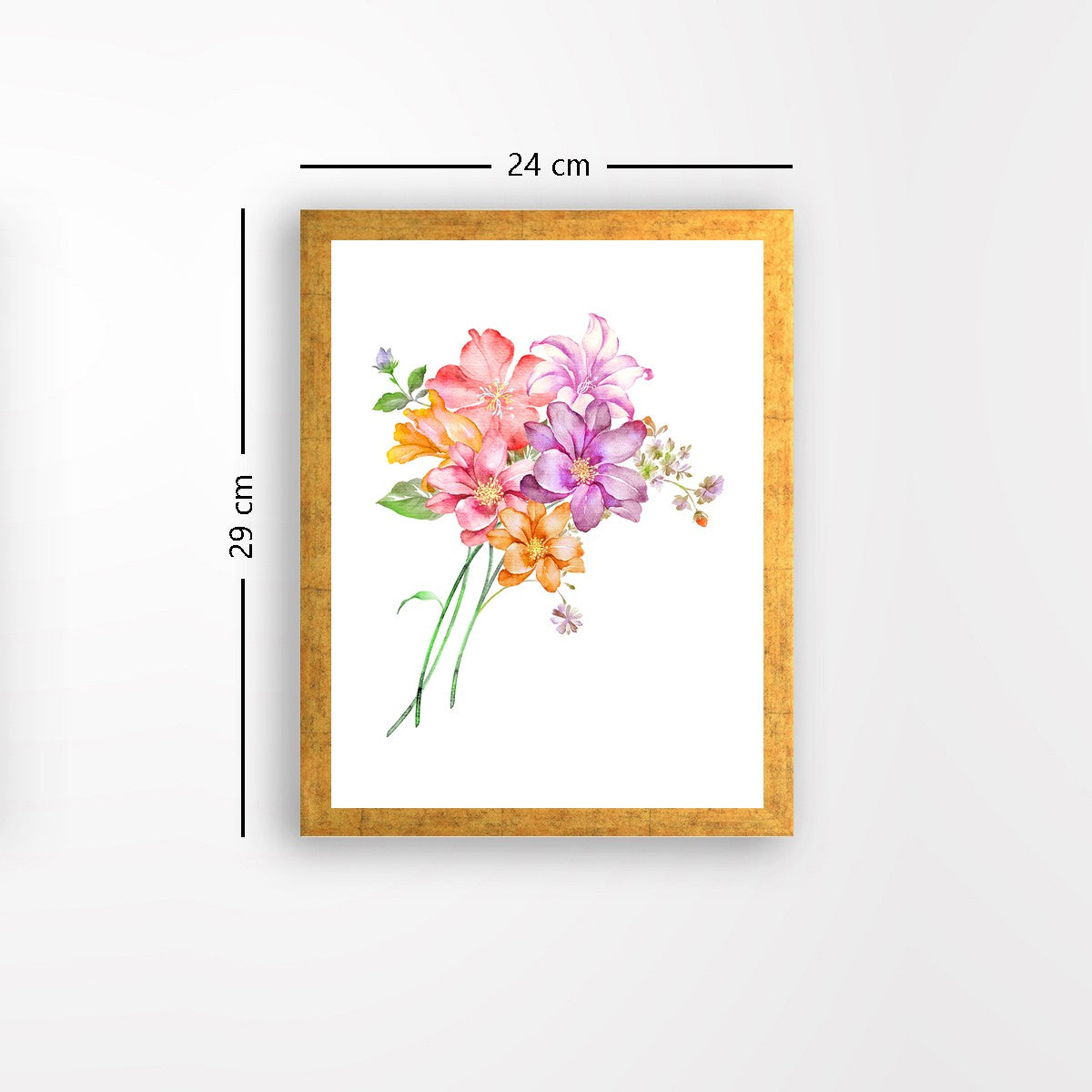 Quadro Decorativo MDF Emoldurado - Arte Multicolor 24x29cm com Moldura de Madeira 2cm