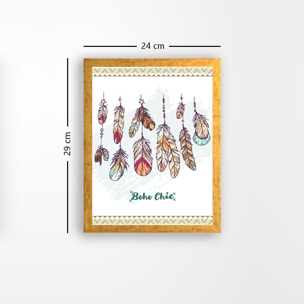 Quadro Decorativo MDF Emoldurado - Arte Multicolor 24x29cm com Moldura de Madeira 2cm