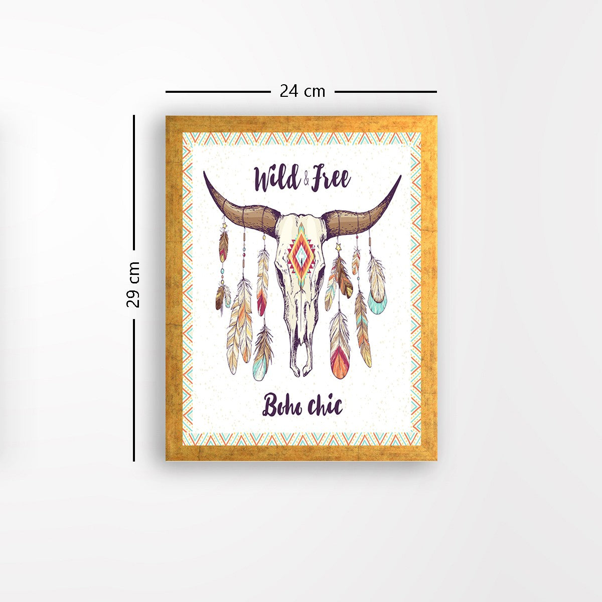 Quadro Decorativo MDF Emoldurado - Arte Multicolor 24x29cm com Moldura de Madeira 2cm