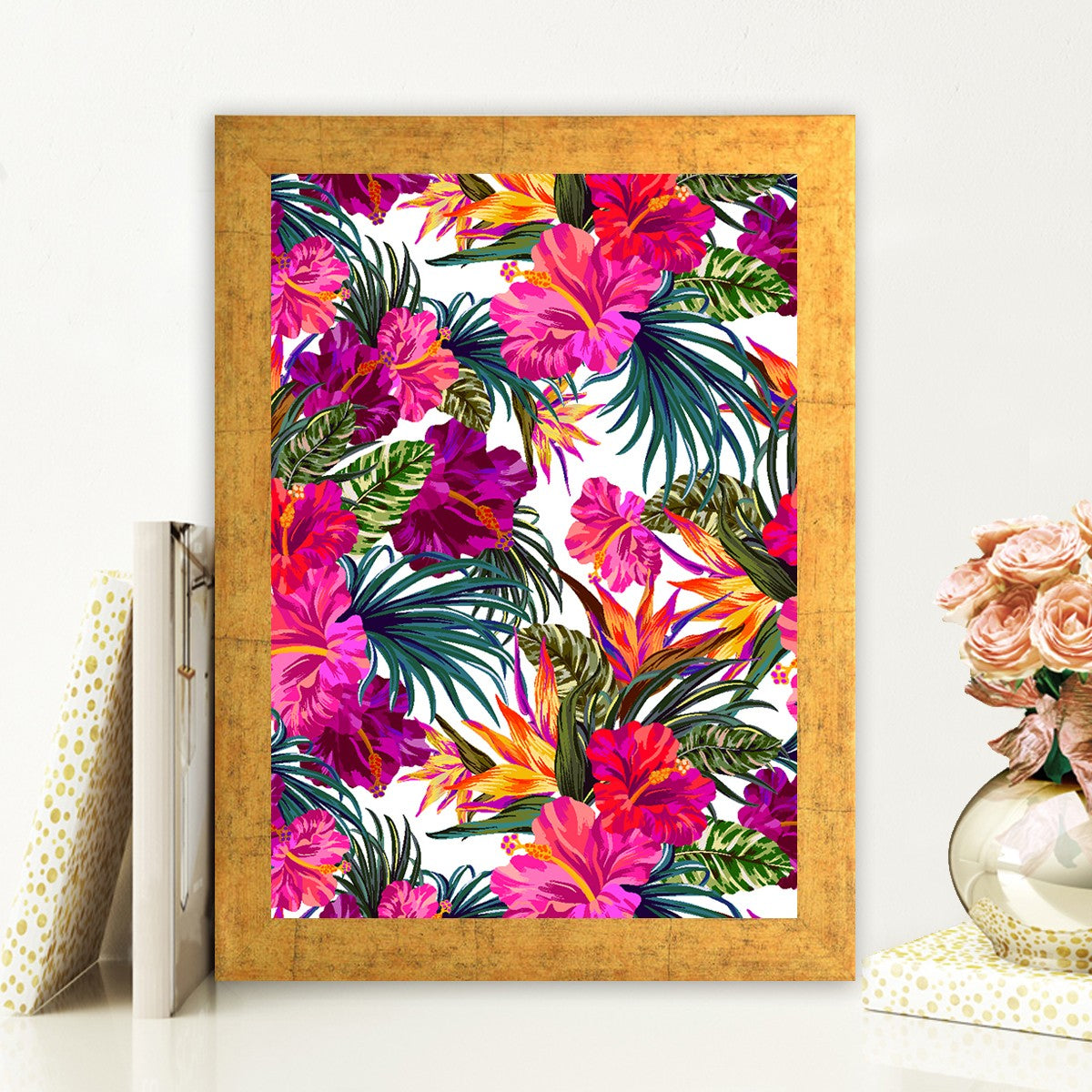 Quadro Decorativo MDF Emoldurado - Arte Multicolor 24x29cm com Moldura de Madeira 2cm