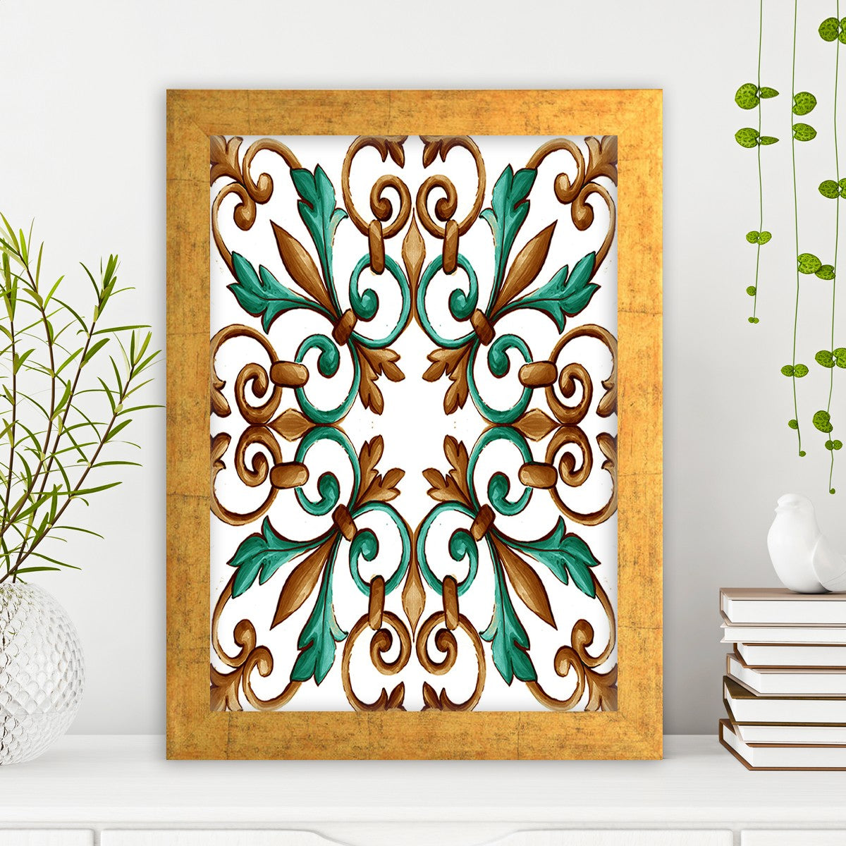 Quadro Decorativo MDF Emoldurado - Arte Multicolor 24x29cm com Moldura de Madeira 2cm