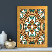 Quadro Decorativo MDF Emoldurado - Arte Multicolor 24x29cm com Moldura de Madeira 2cm