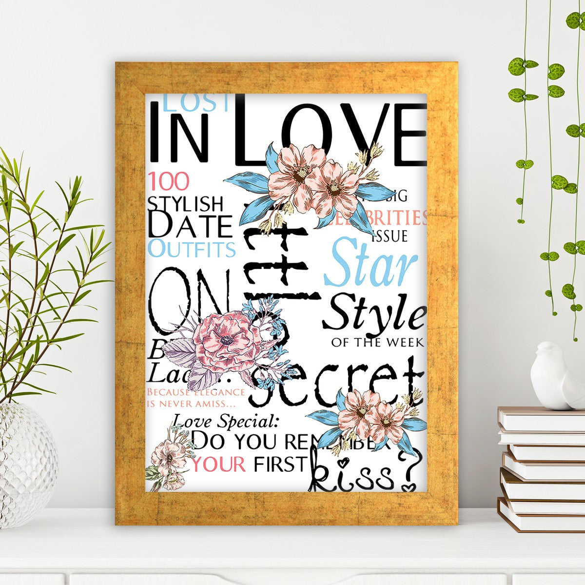 Quadro Decorativo MDF Emoldurado - Arte Multicolor 24x29cm com Moldura de Madeira 2cm