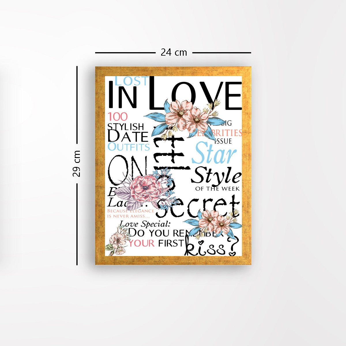 Quadro Decorativo MDF Emoldurado - Arte Multicolor 24x29cm com Moldura de Madeira 2cm