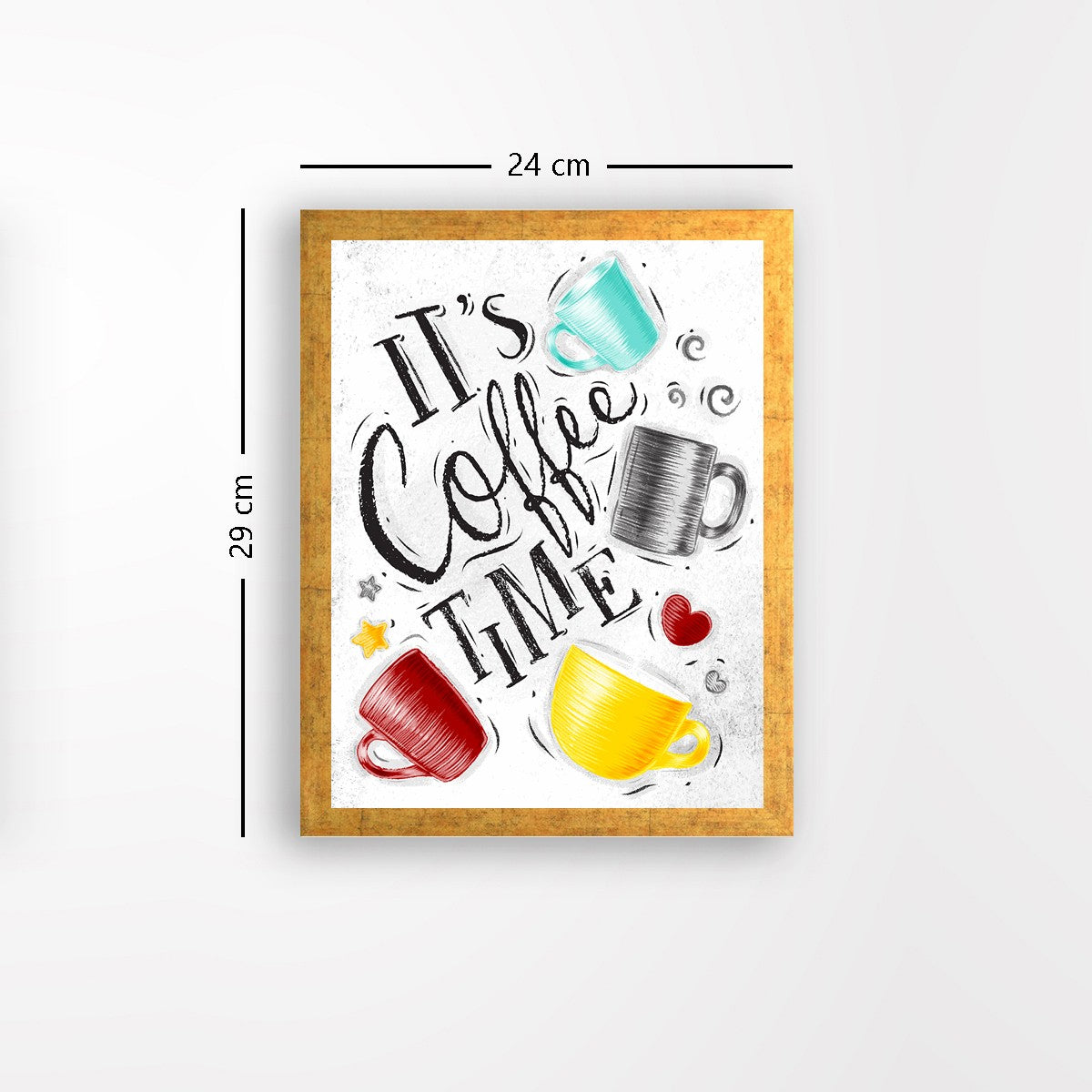 Quadro Decorativo MDF Emoldurado - Arte Multicolor 24x29cm com Moldura de Madeira 2cm