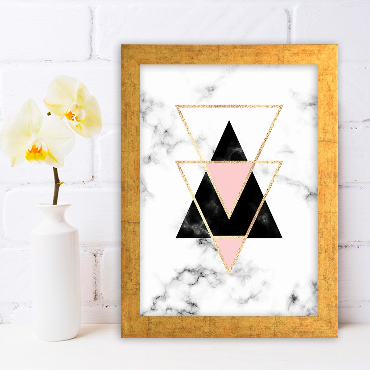 Quadro Decorativo MDF Emoldurado - Arte Multicolor 24x29cm com Moldura de Madeira 2cm